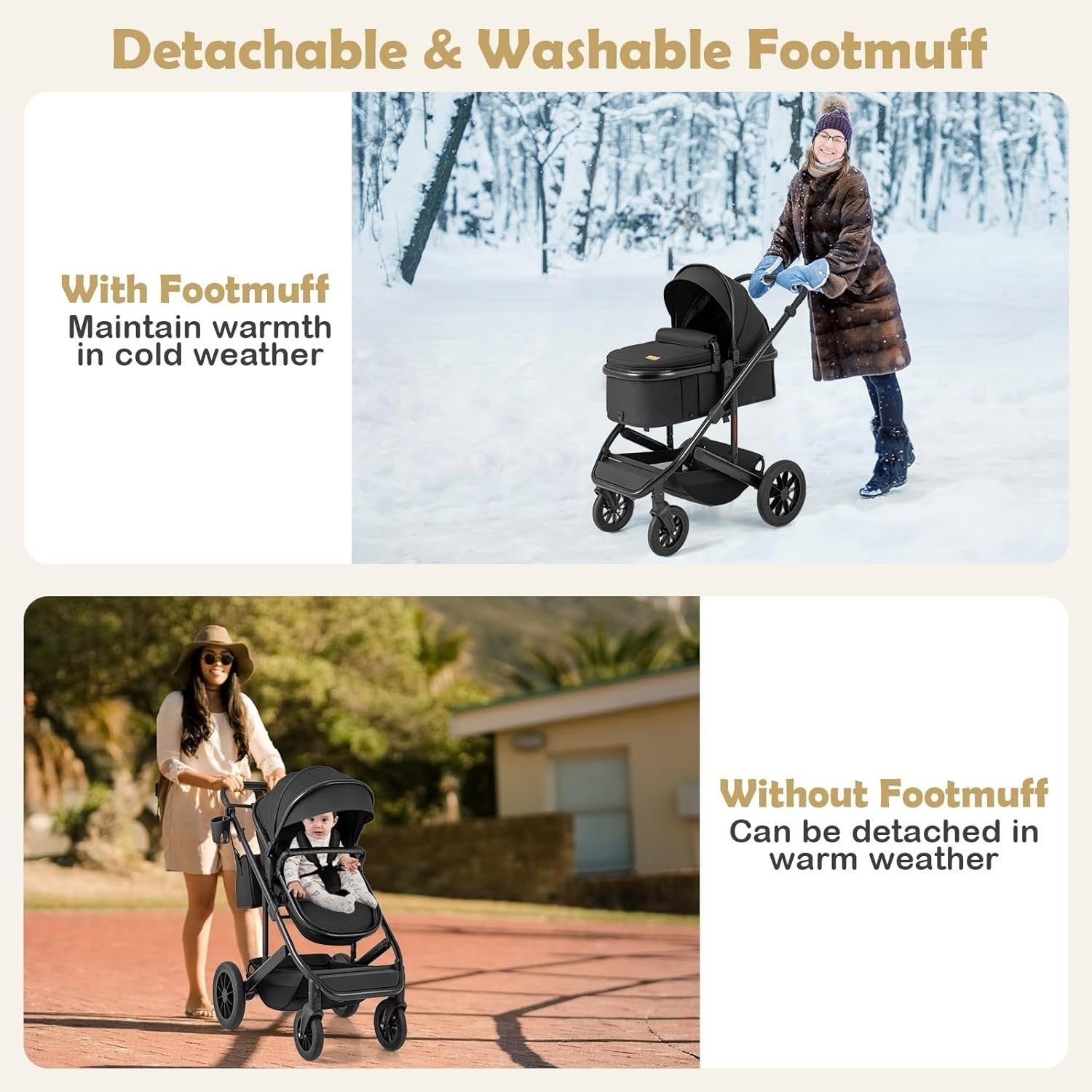 3in1 Baby Stroller Travel System Foldable Pushchair Reversible Seat Bassinet