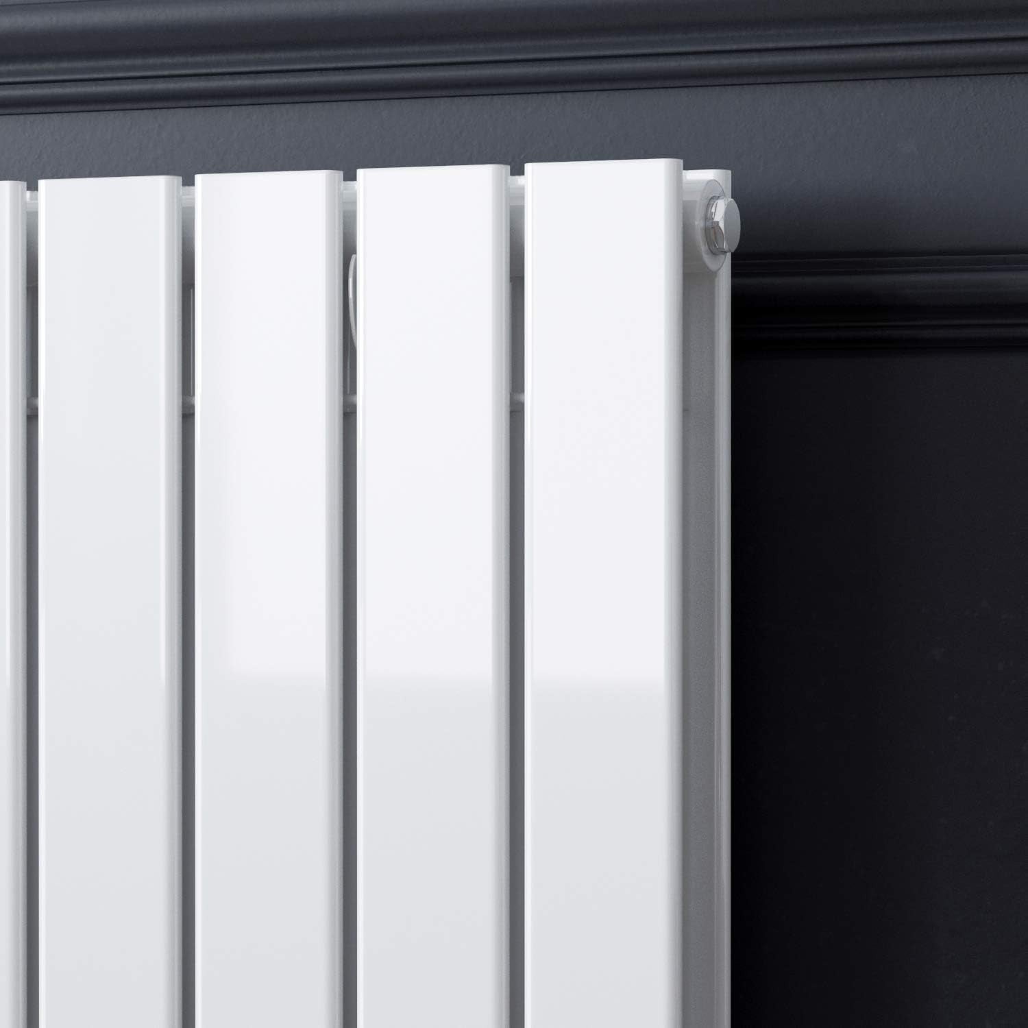 White Vertical Designer Radiator 1800x300mm Double Panel Central Heating