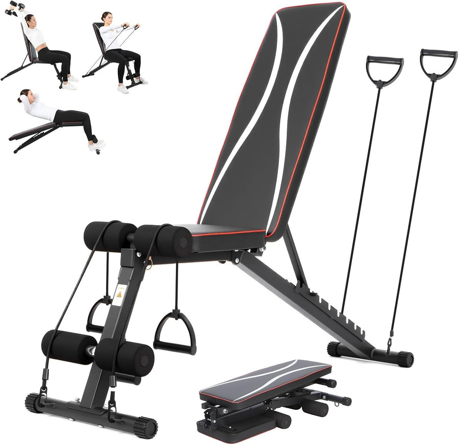 Adjustable Foldable Weight Bench Incline Decline 300kg Home Gym Full Body