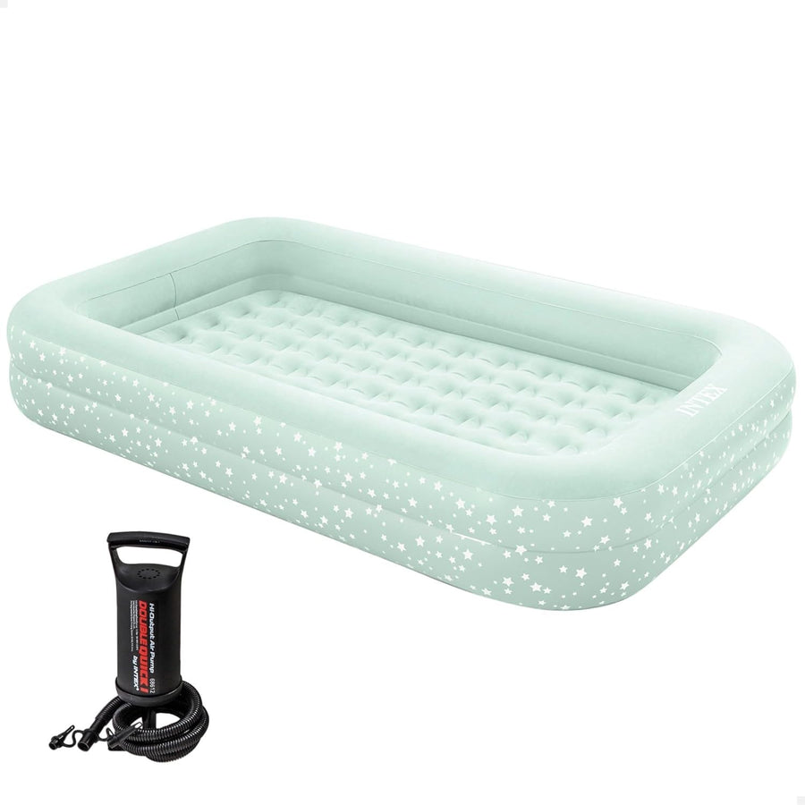 Kids Travel Air Bed with Hand Pump – Inflatable Single Mattress for Camping & Sl