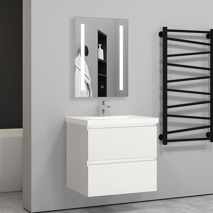 600mm White Wall Hung Bathroom Vanity Unit with Basin Sink