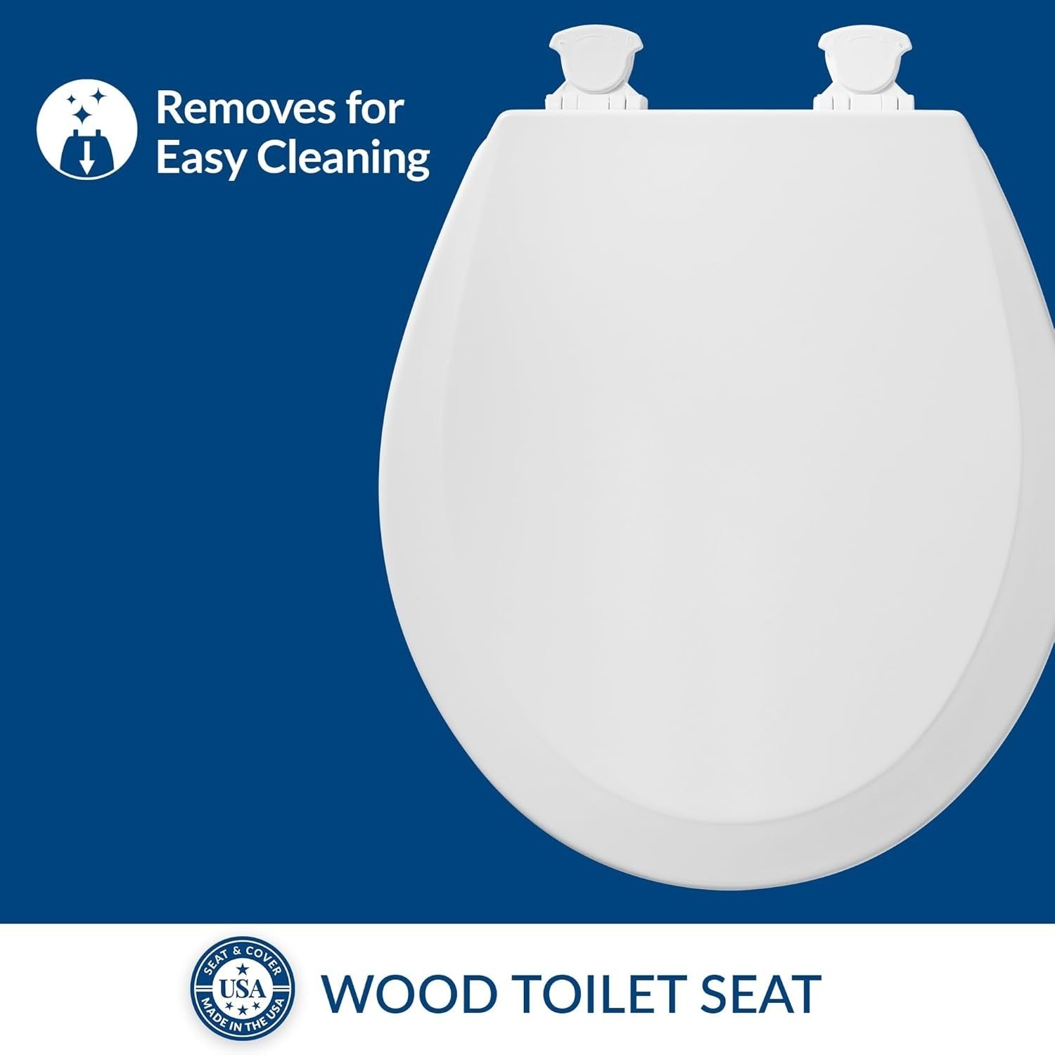 6 Pack Round Toilet Seats White Enameled Wood Quick-Release Hinges Durable