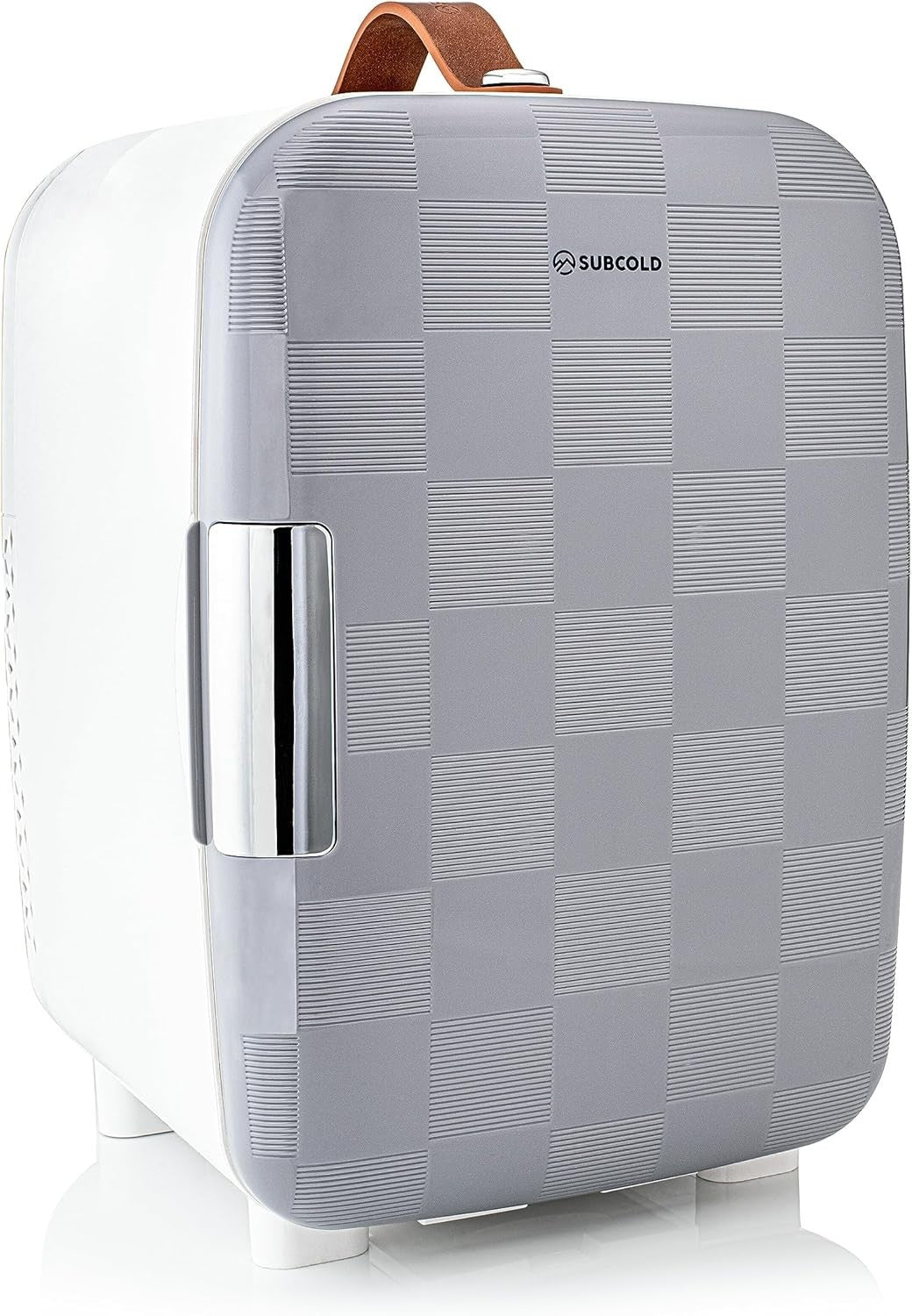 Mini Fridge 10L Portable Cooler AC/DC Compact Quiet Chequer Grey