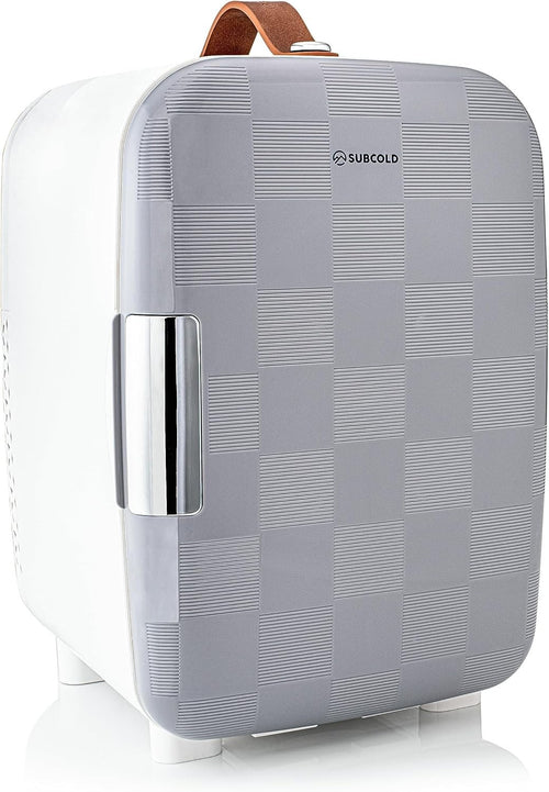 Mini Fridge 10L Portable Cooler AC/DC Compact Quiet Chequer Grey
