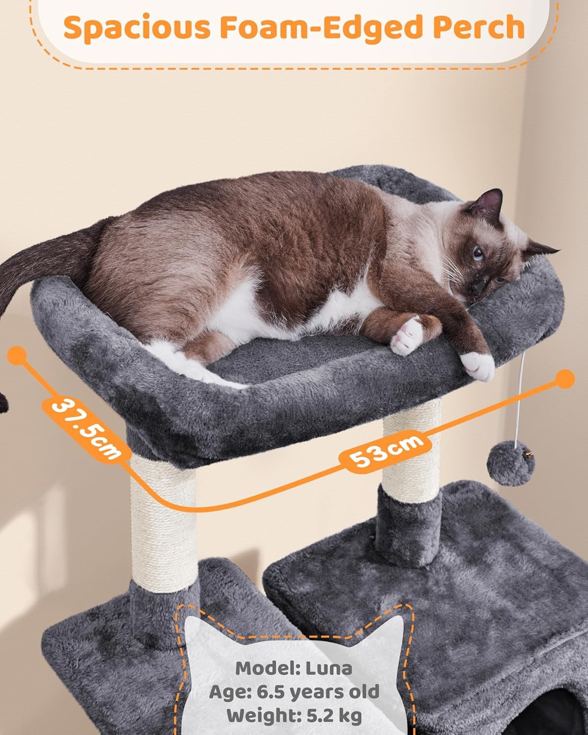 Large Cat Tree 159cm Multi Level Tower With Hammock Scratching Posts