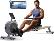 Magnetic Rowing Machine 16-Level Resistance Dual Rail App Smart LCD 350LB Home