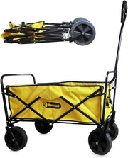 Foldable Garden Trolley Cart 200kg Heavy Duty Utility Wagon All Terrain Yellow