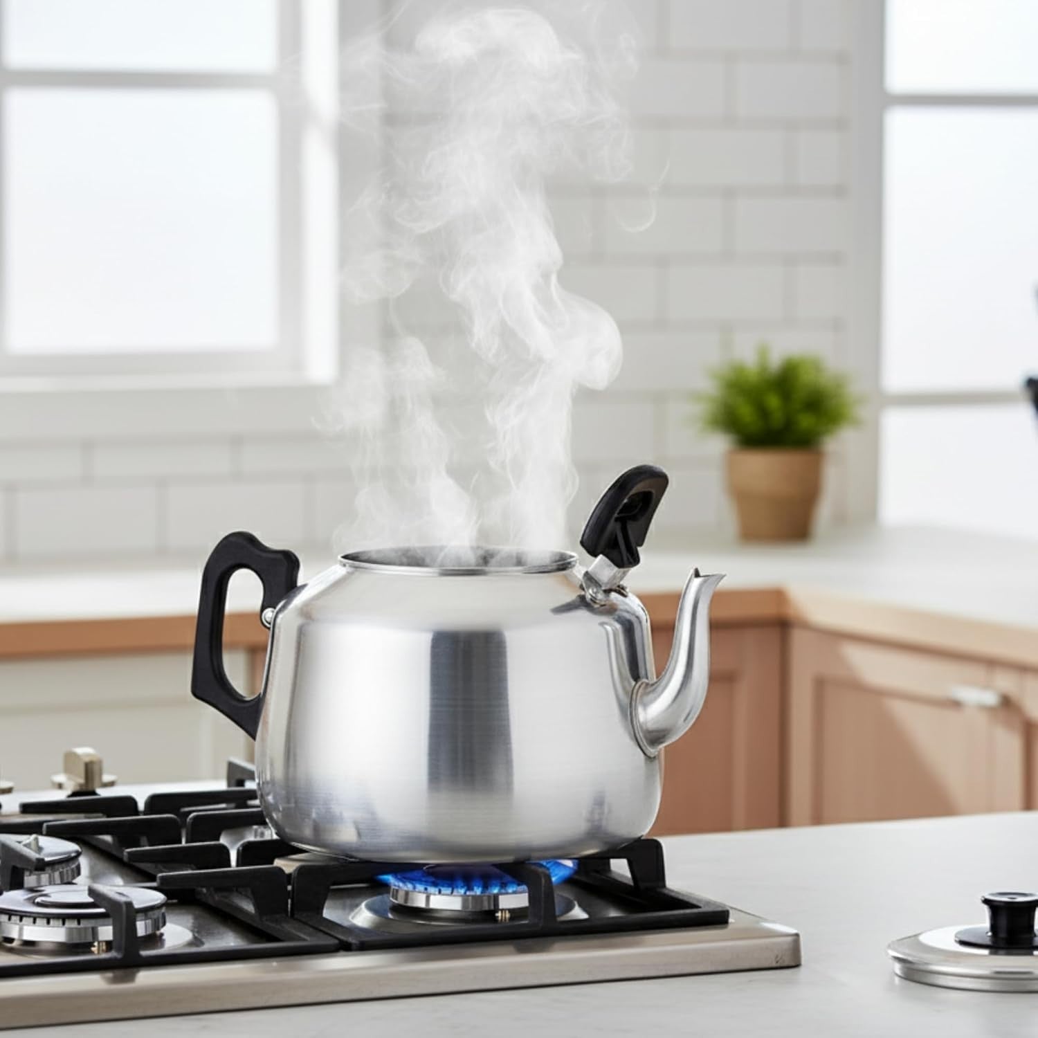 Commercial Aluminium Tea Kettle 3.4L 6 Pint Catering Pot Dual Handle