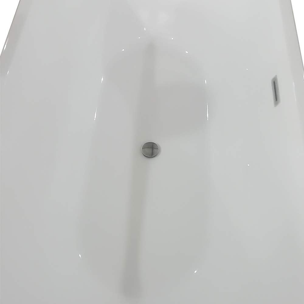 1700x800mm Round Freestanding Acrylic Bath White Luxury Soaking Tub
