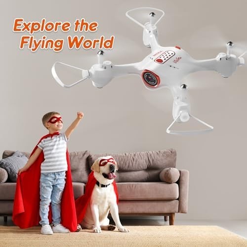 Mini Drone with Camera for Kids 360° Flip Easy Control Toy Gift with 2 Batteries