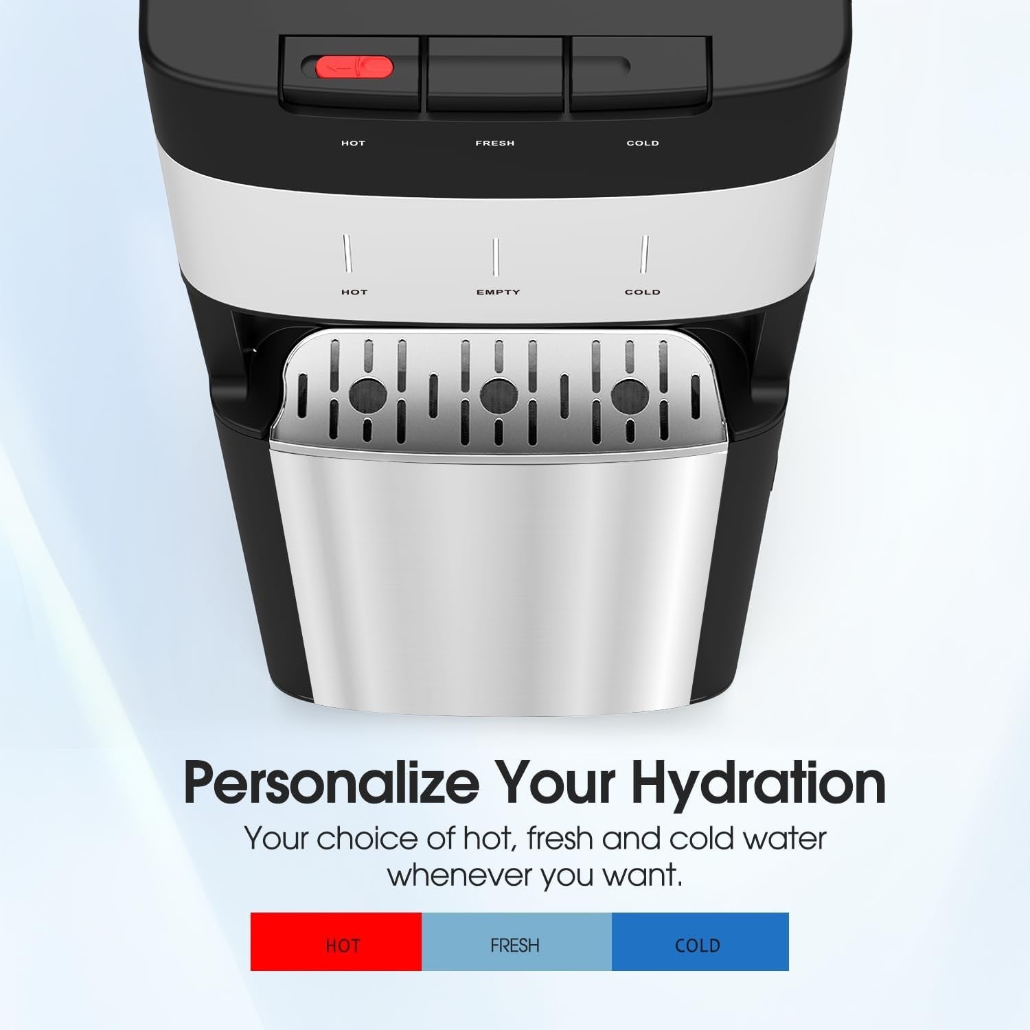 Bottom Loading Water Dispenser Hot Cold Room Stainless Steel 5 Gallon