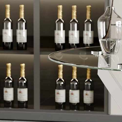 Round Glass Dining Table 100cm Tempered Chrome Legs Modern Design
