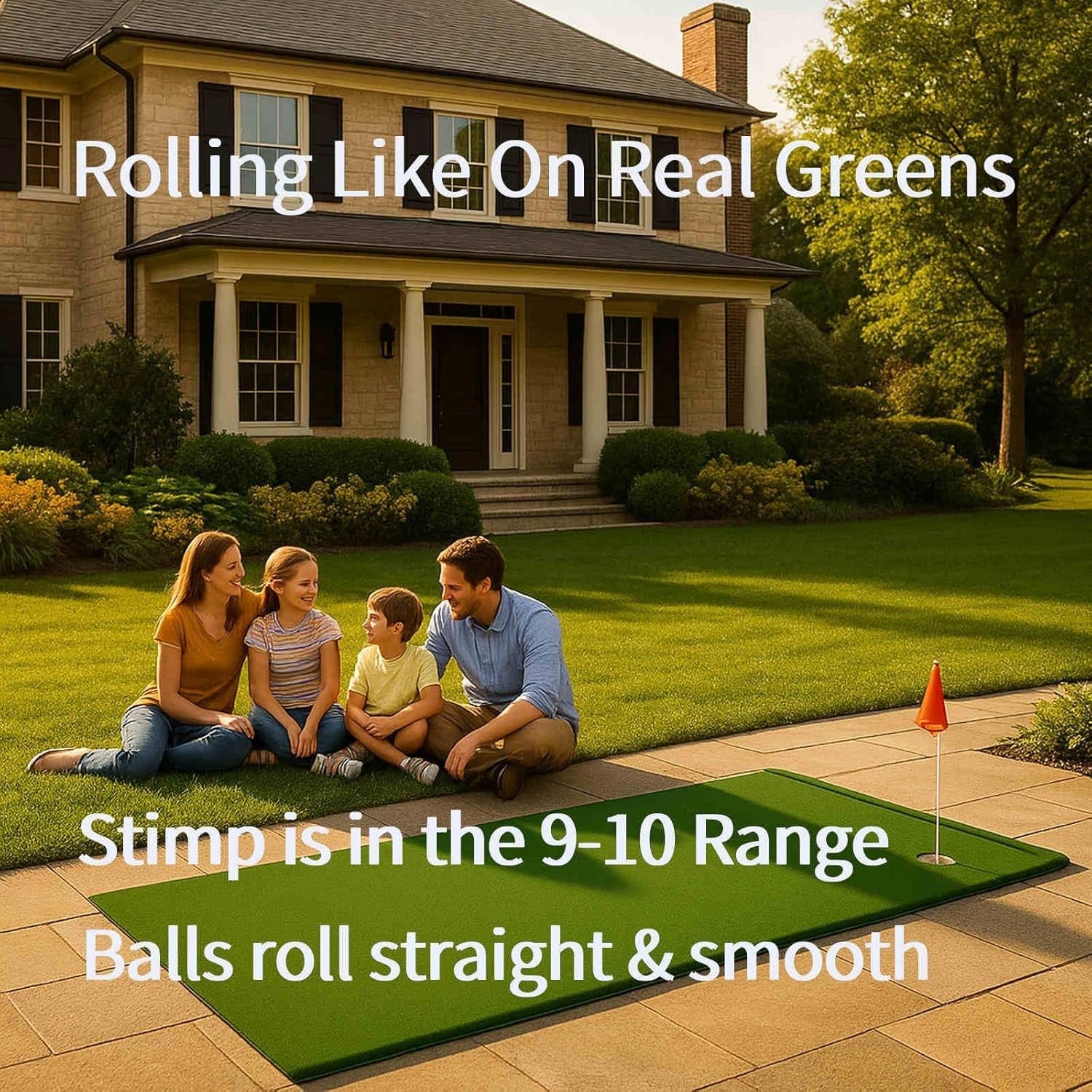 Indoor Golf Putting Green Mat Practice Trainer Hole Flag Home Office