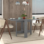Foldable Retro Grey Dining Table 130x76cm Space-Saving Multifunctional Table