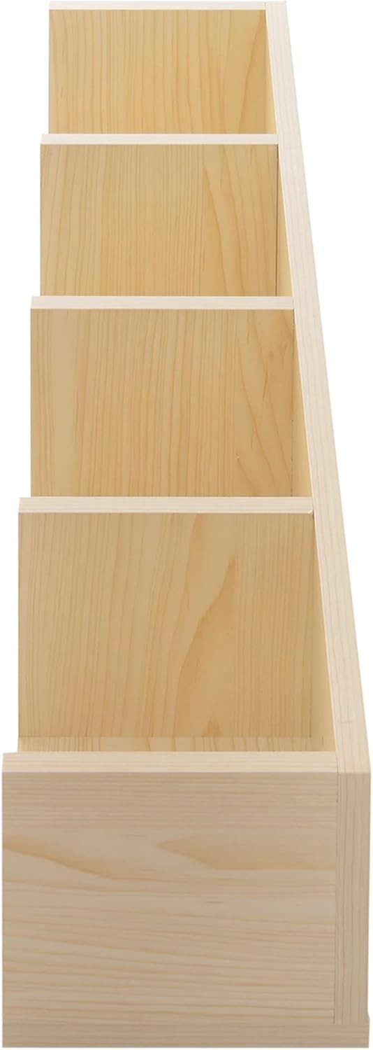 Wall Mount CD DVD Blu Ray Storage Shelf 4 Cube Media Rack Wood 95cm