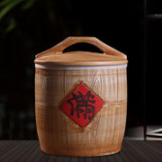 5KG Ceramic Rice Storage Jar Airtight Grain Barrel Kitchen Food Container