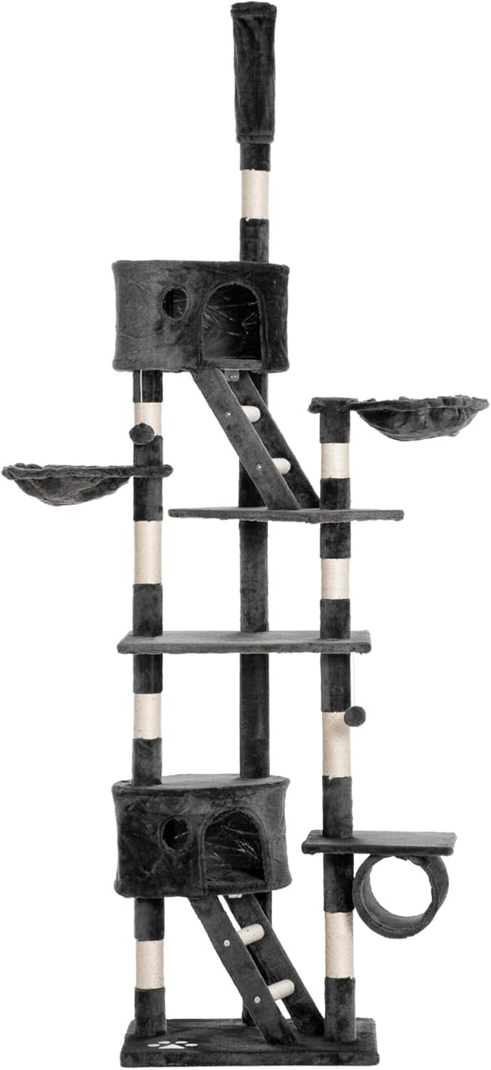 Floor to Ceiling Cat Tree 260cm Adjustable Tower with Scratching Posts