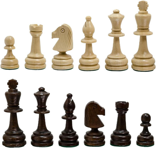 Staunton Tournament Wooden Chess Pieces Set No.6 | Handcrafted Weighted 98mm Kin