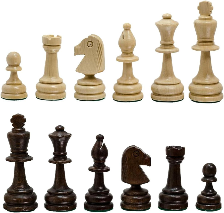 Staunton Tournament Wooden Chess Pieces Set No.6 | Handcrafted Weighted 98mm Kin