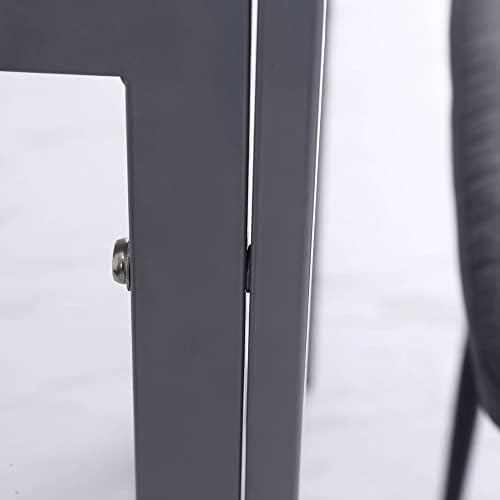 Square Glass Dining Table 75cm Metal Legs Seats 4 Grey Modern