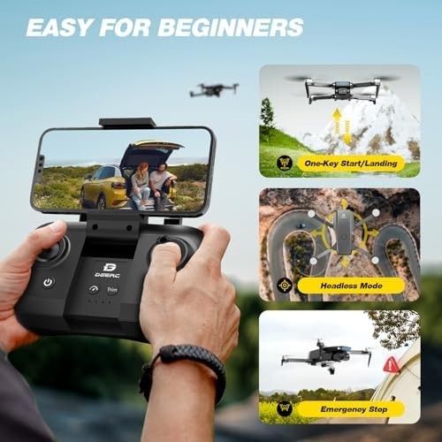 Foldable 1080P HD Camera Drone with Brushless Motors, 3D Flips & 30Min Flight