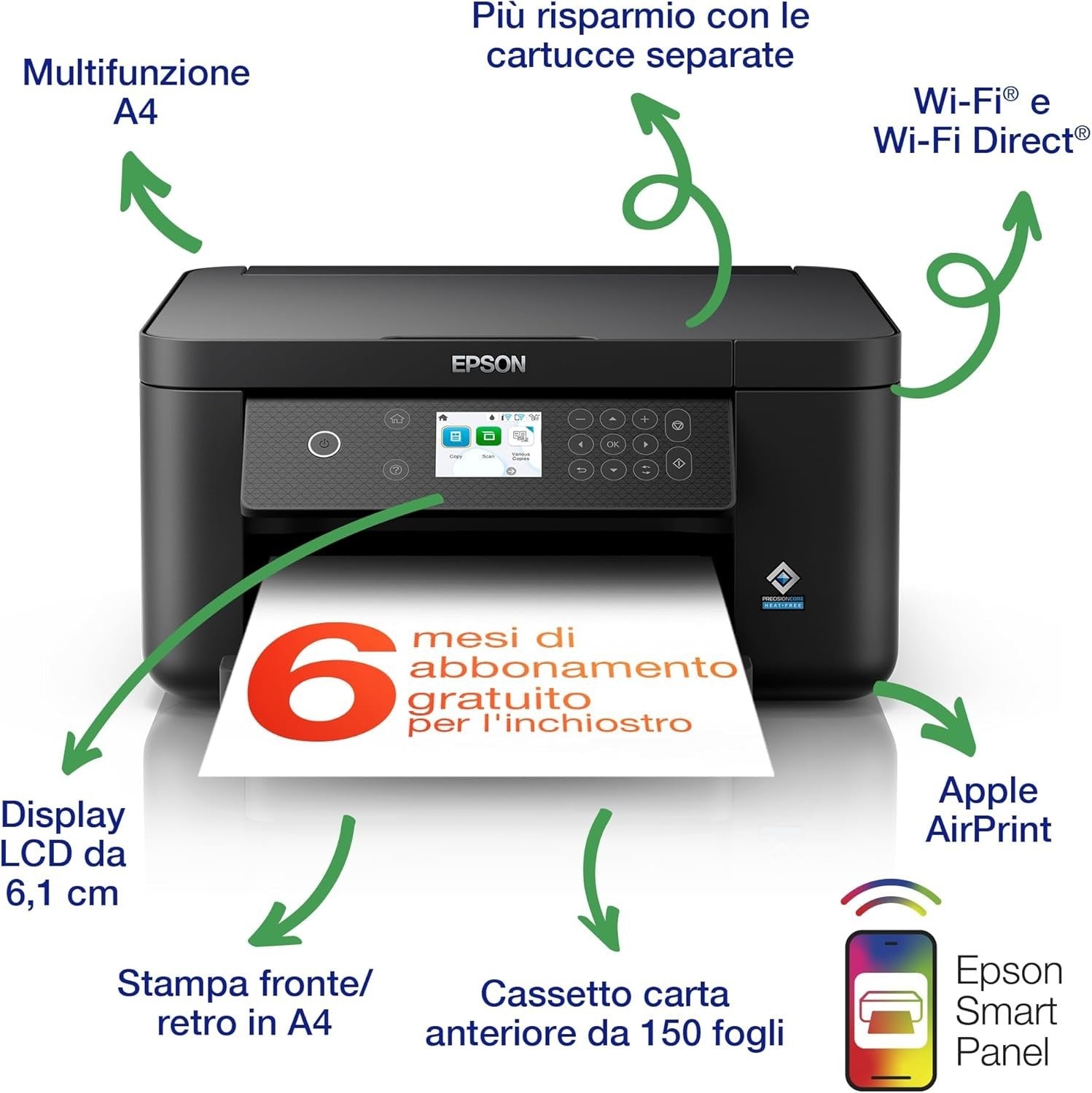 Expression Home XP-5200 Wi-Fi 3-in-1 Printer with Scan & Copy, Black