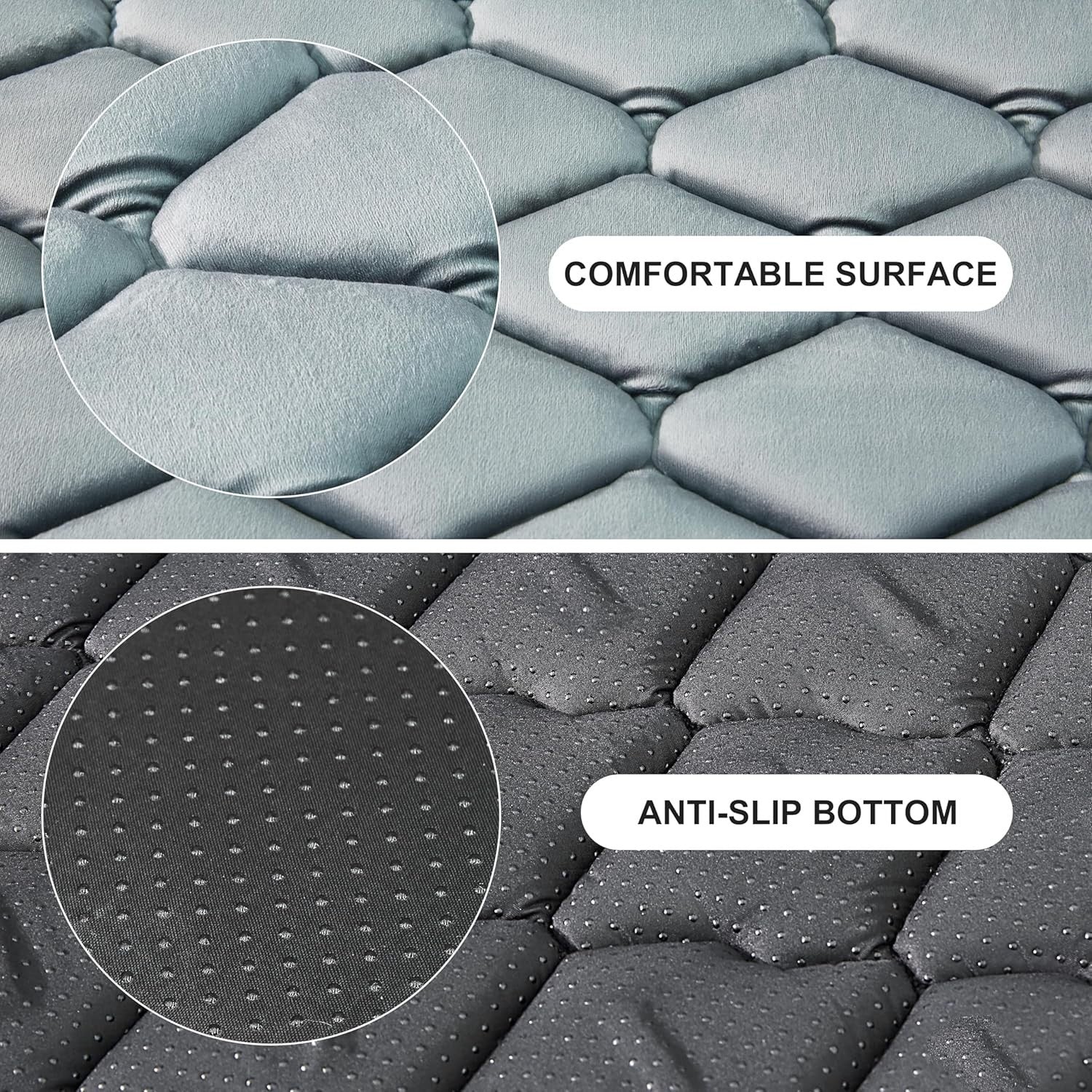 XL Dog Crate Mattress 48" Washable Memory Foam Pad Grey