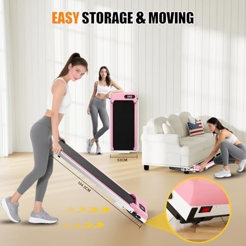 Foldable 7% Incline Walking Treadmill 2.5HP LED Home Gym Pink