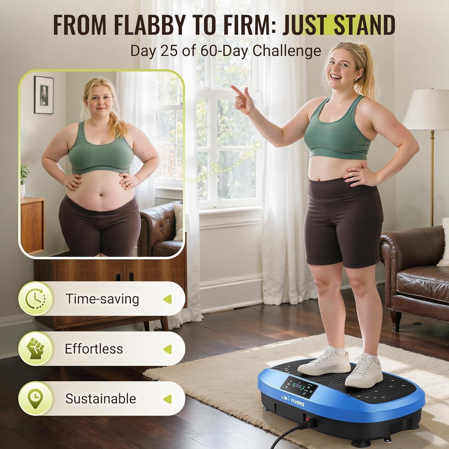 Vibration Plate Exercise Machine 120 Speeds 5 Programs 150KG Home Trainer