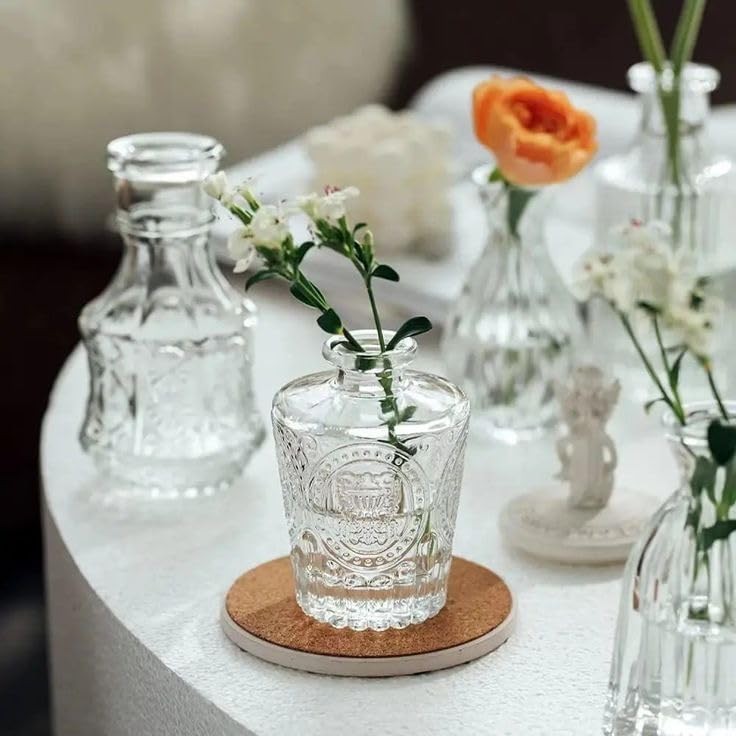 30 Glass Bud Vase Set Mini Clear Vases Wedding Table Decor Bulk Pack