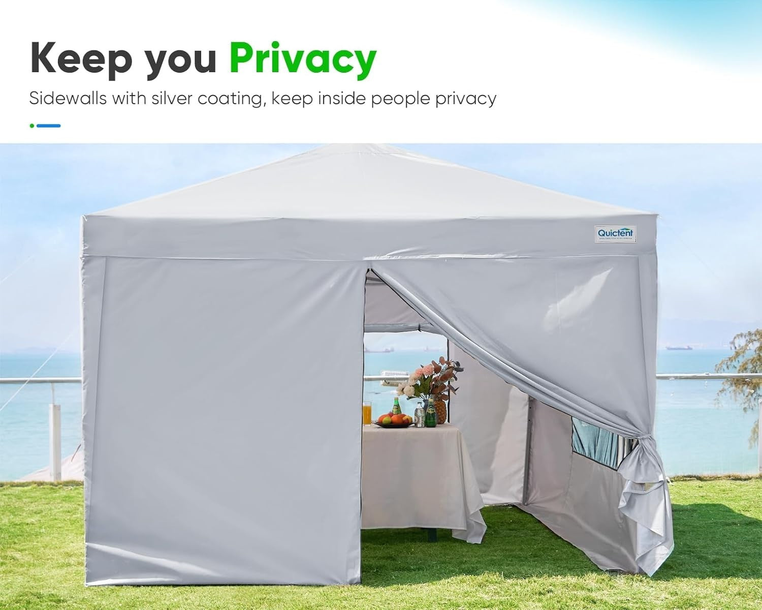 3x3M White Pop Up Gazebo With Mesh Sidewalls Outdoor Tent