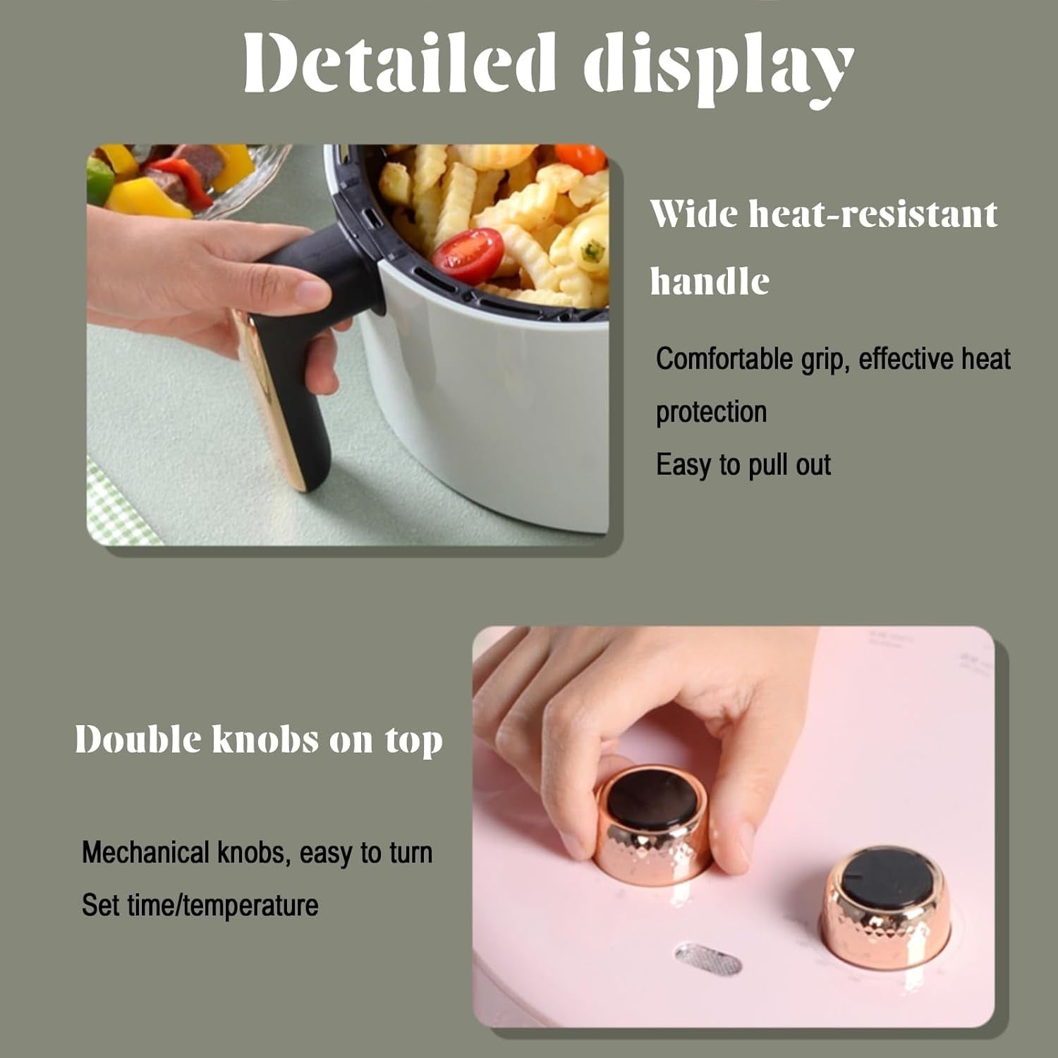 Pink Air Fryer 3.7L 1300W Compact 10-in-1 Oil Free Rapid Air 30min Timer