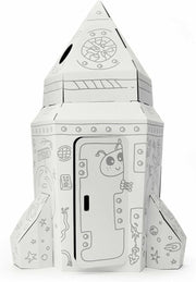 XL Cardboard Spaceship Playhouse Kids Colour In Rocket Craft Toy