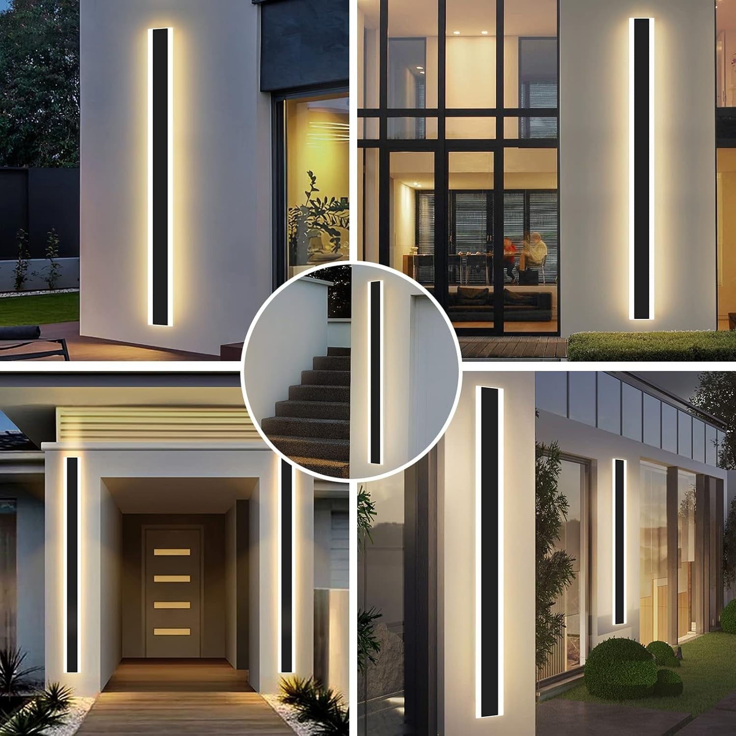 Modern Outdoor Wall Light 35W LED 3000K Warm White, IP65 Waterproof 100CM