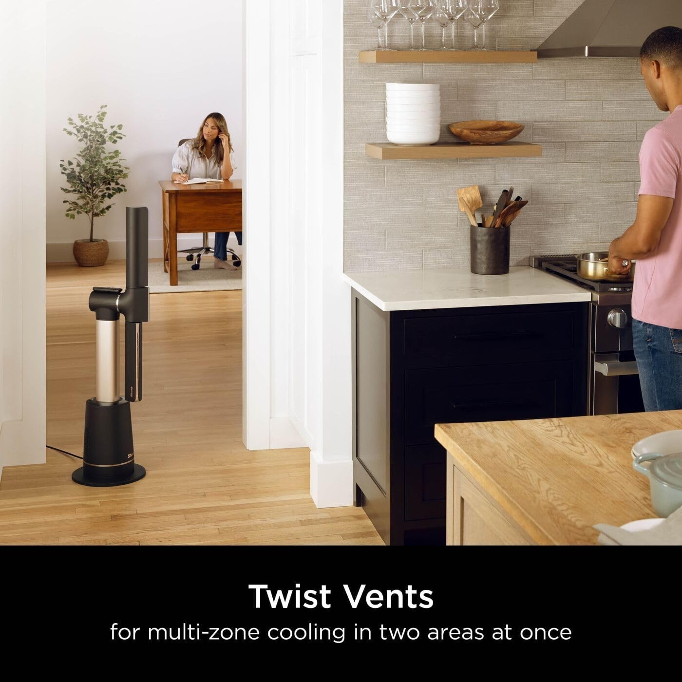 Bladeless Tower Fan Charcoal 10Speed Remote 180° Oscillating Quiet Floor Cooling