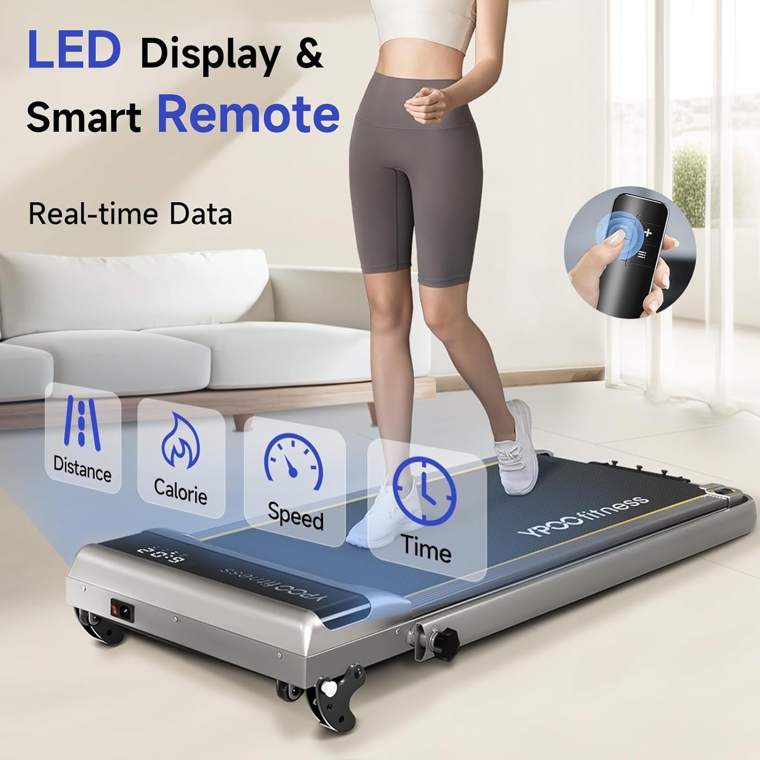 3-in-1 Under Desk Treadmill with Incline | Foldable, Quiet, Home/Office Use