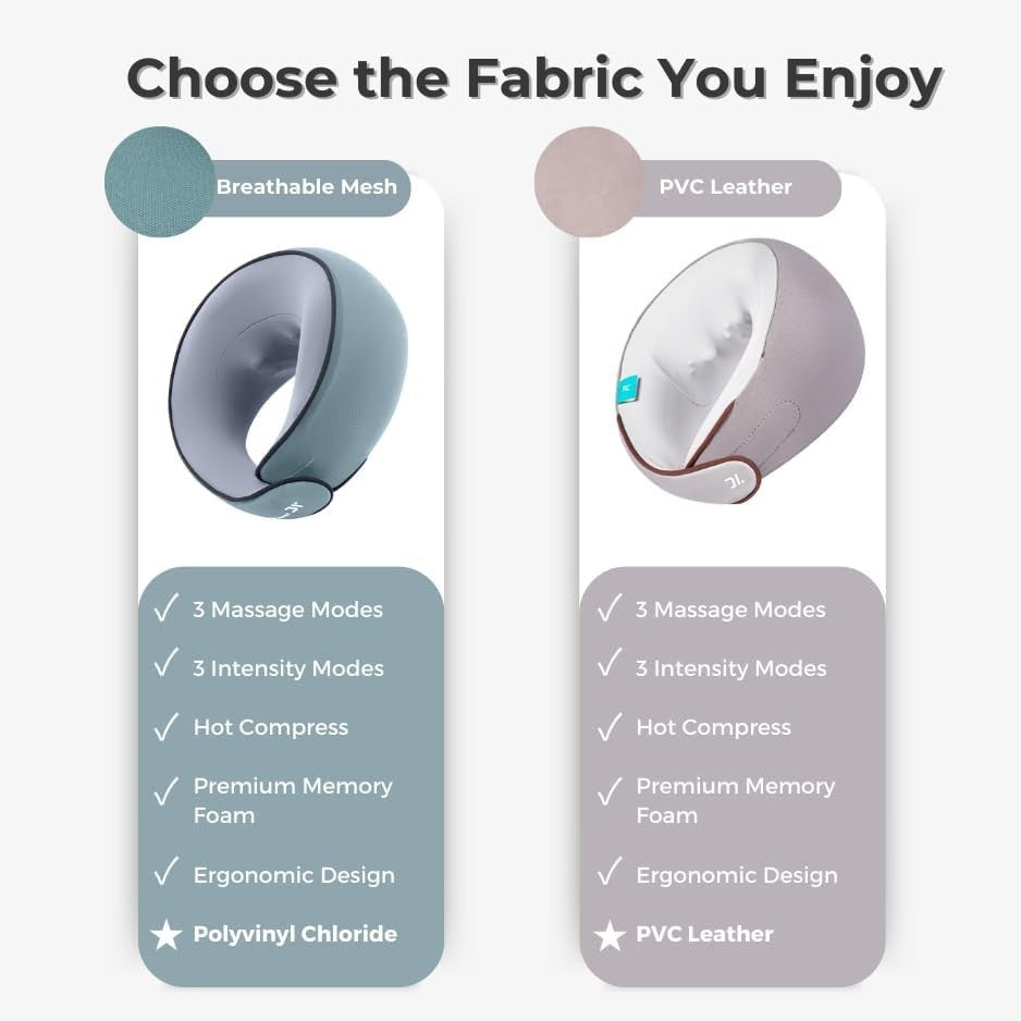 Heated Neck Massager Cordless Deep Tissue Pain Relief Travel Pillow