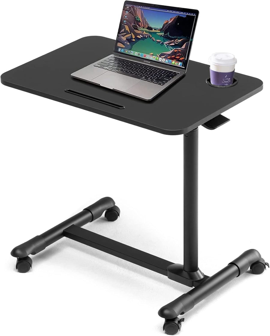 Overbed Table with Wheels Height Adjustable Laptop Desk Bedside Hospital