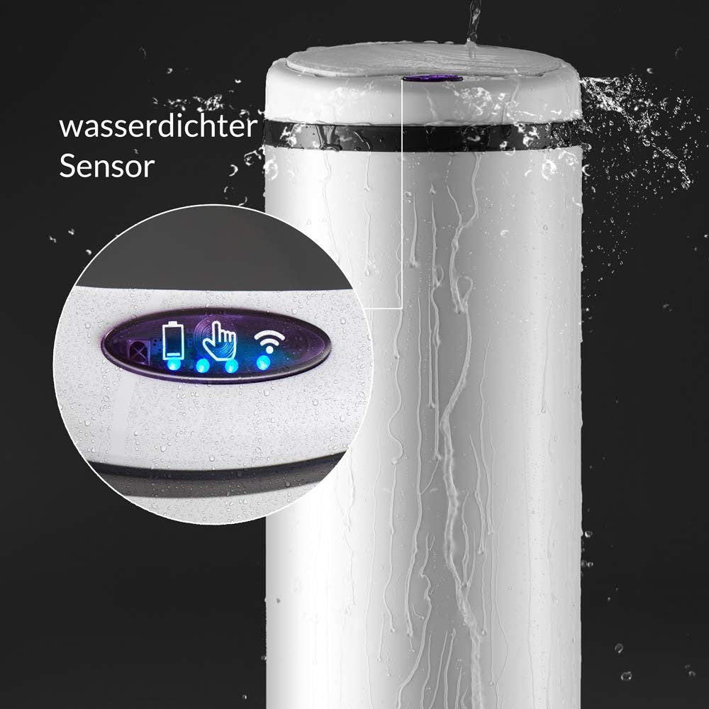 40L Motion Sensor Kitchen Bin White Undercounter Stainless