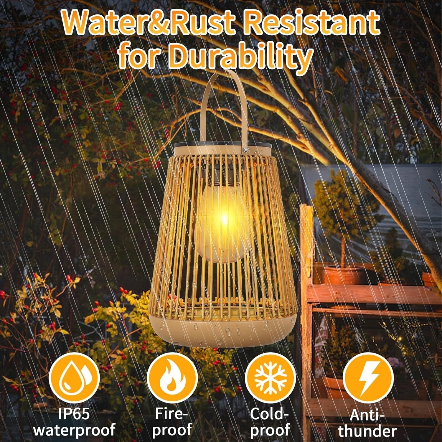 4 Pack Solar Garden Lanterns Outdoor Waterproof Metal