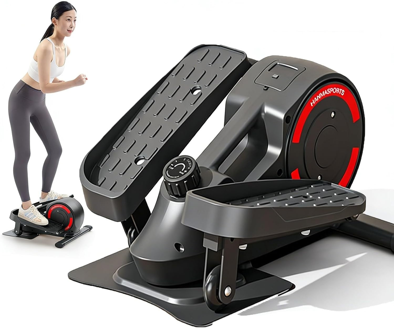 Under Desk Elliptical Seated Pedal Exerciser Electric Quiet 8 Speed Trainer