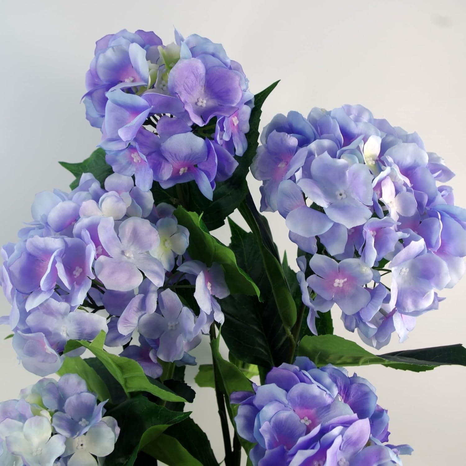 90cm Artificial Hydrangea Flower Plant in Weighted Pot Blue Floral Home Decor
