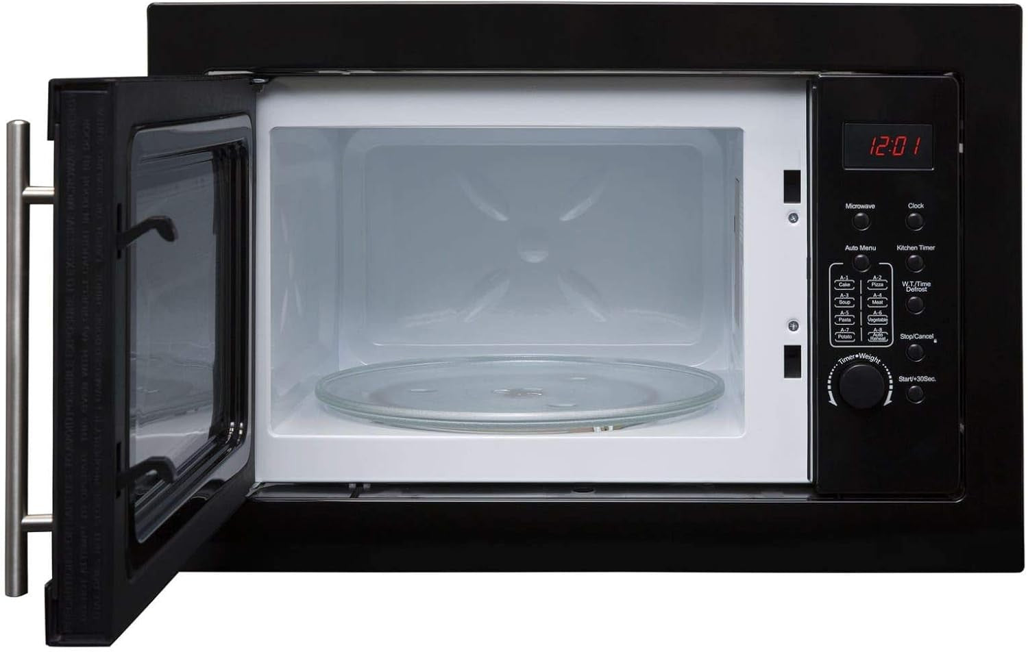 25L Integrated Built In Microwave 900W Digital Timer Black