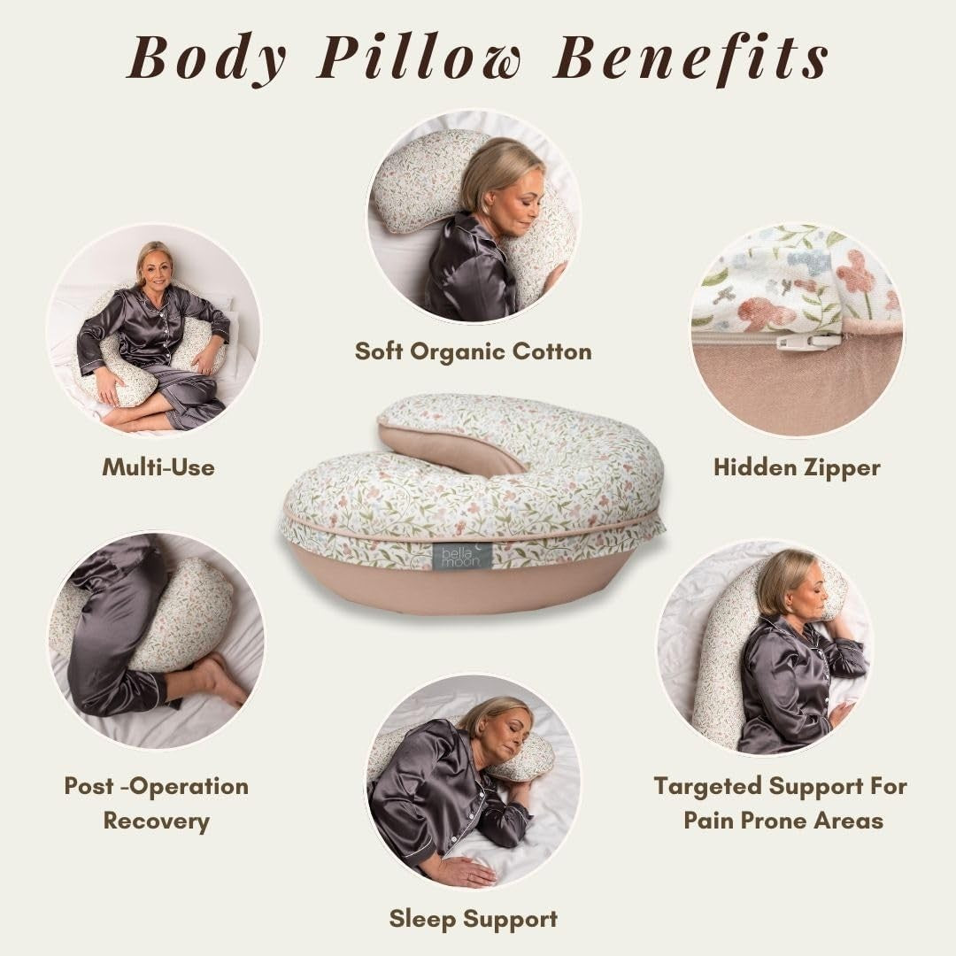 Cooling Body Pillow for Side Sleepers Full Length Back Hip Leg Support