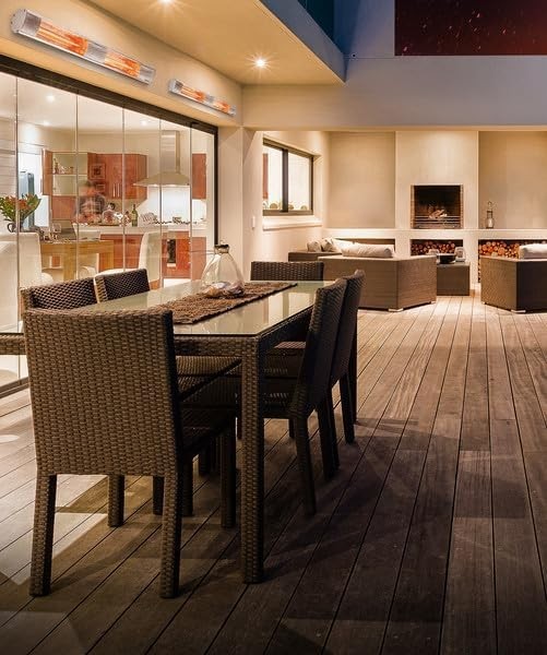 Outdoor Infrared Patio Heater 3000W Wall Mounted Remote 9 Heat Settings