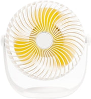 Rechargeable Table Desk Fan 180° Rotation Quiet Mini USB Cooling Fan White
