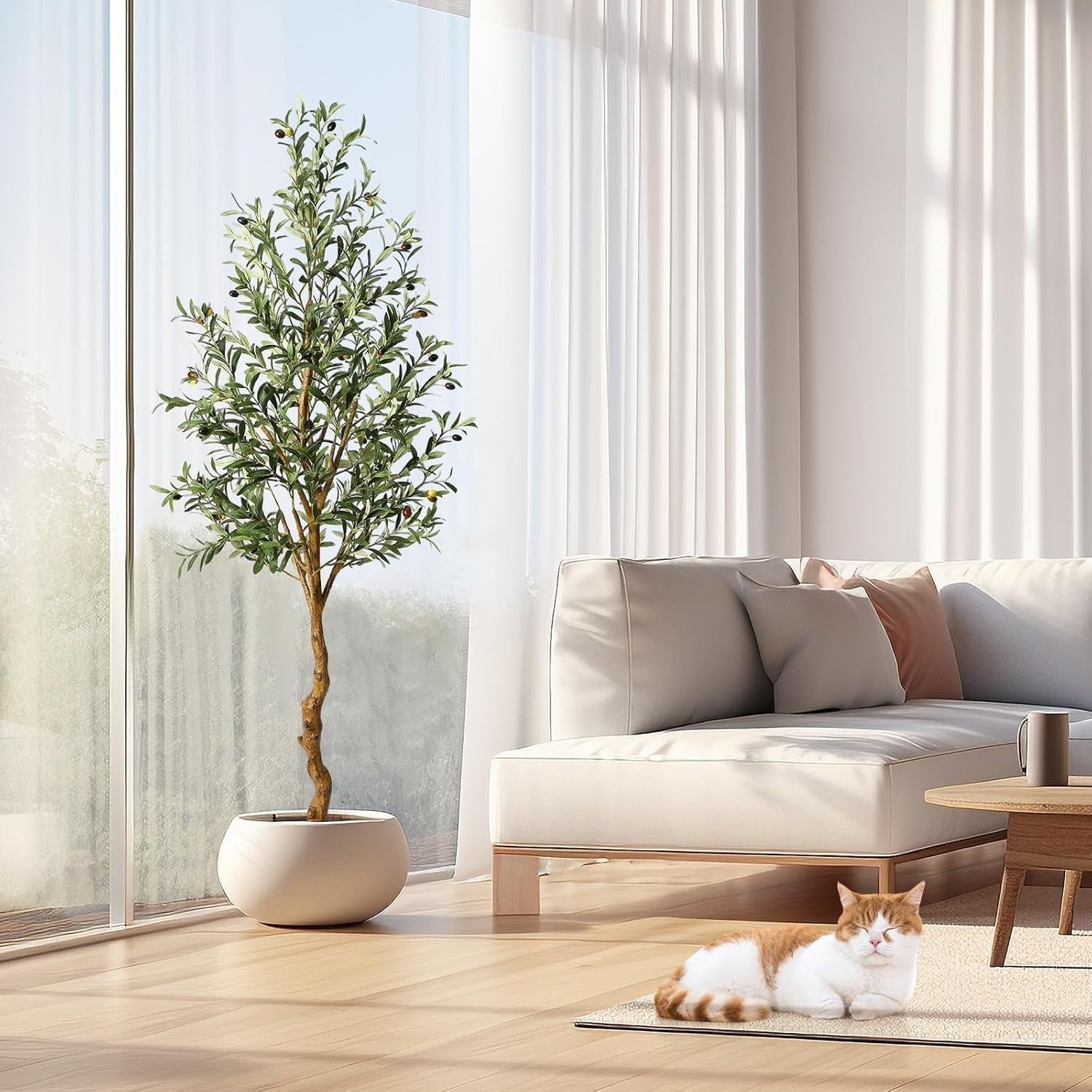 6ft Artificial Olive Tree 180cm Potted Faux Plant w/ Fruits Indoor Outdoor Decor