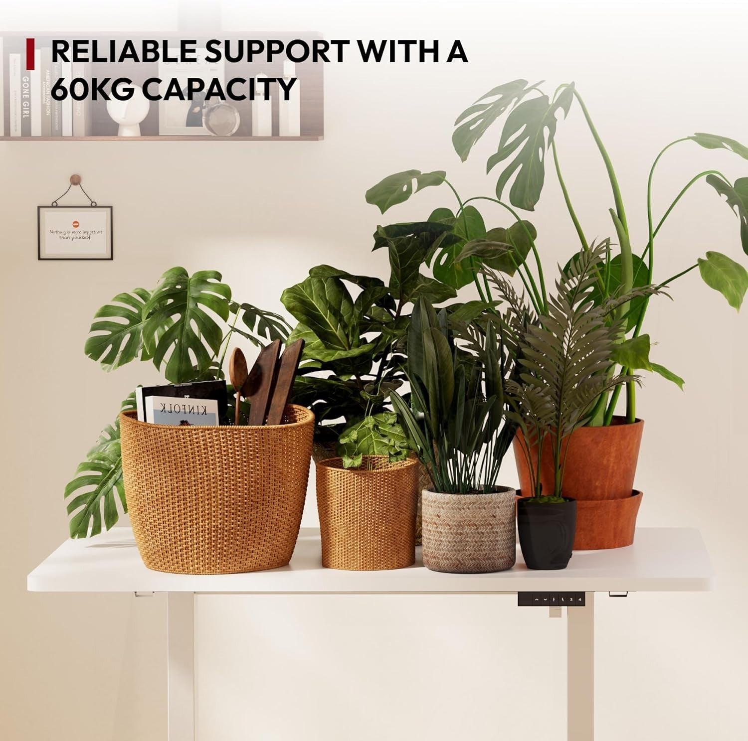 Electric Standing Desk 160x80cm Adjustable Sit Stand Table with Memory & Hooks