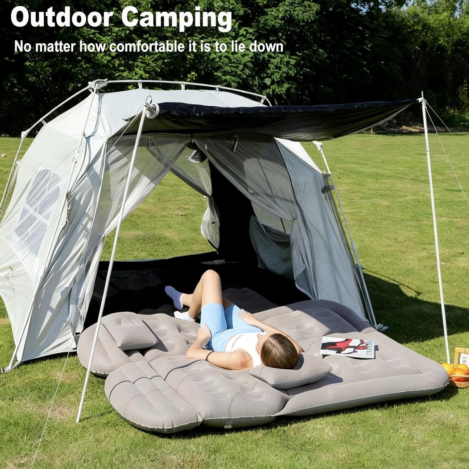 SUV Truck Inflatable Car Mattress 175×130×15CM with Electric Pump
