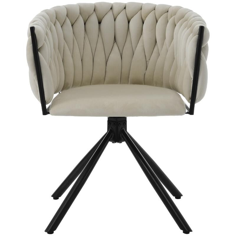 Set of 6 Swivel Velvet Dining Chairs – Modern, Comfy, Curved Back Support
